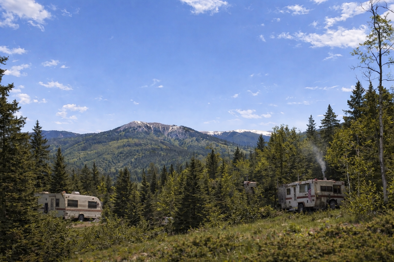 Mountain view with hidden RV sites